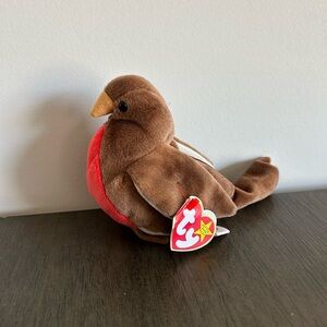 Ty Plush Bird Toy in Brown and Red